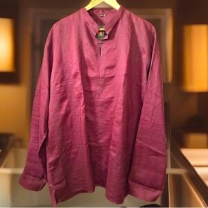 Zari Silk Men’s Dress Casual Shirt 46cm like fine weave linen with subtle sheen